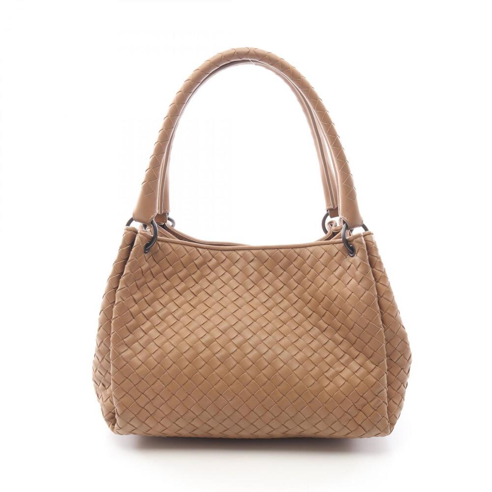 Bottega Veneta Intrecciato Parachute Bag Tote Leather Brown